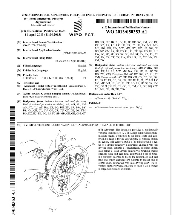 Published international patent application — first page and figure of an Inventus-supported filing.